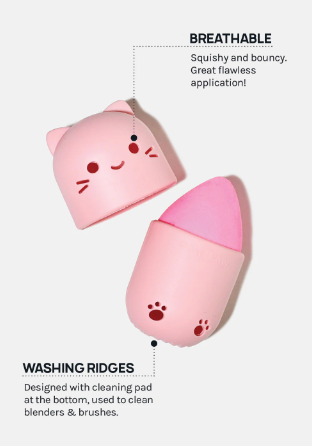 Cat Beauty Blender Travel Case & Cleaning Mat